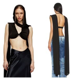 Diesel Sophia Scarf Top Black